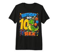 Ten 10yr 10th Birthday Boy Dinosaur 10 Year Old Toddler Boys Premium T-Shirt