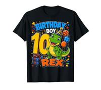 Ten 10yr 10th Birthday Boy Dinosaur 10 Year Old Toddler Boys Value Graphic T-Shirt