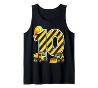 Ten 10yr 10th Birthday Construction 10 Year Old Birthday Boy Tank Top