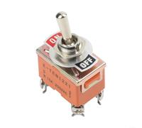 TEN-1221 2-Position Rocker Switch 4-Pin Screw Terminal, 15A 250VAC Metal for toggle Button for Industrial Machinery Welding Equipment, 12mm Mounting Hole, Orange