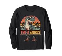Ten a Saurus Dinosaur Family Match 10th Birthday 10 Yrs Old Long Sleeve T-Shirt