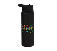 Ten - Age 10 Year Old Building Bricks Kid 10th Birthday Stainless Steel Insulated Water Bottle