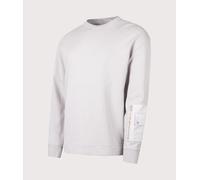 Ten c Mens Garment Dyed Diagonal Fleece Sweatshirt - Colour: 906 Grey Cloud - Size: Large
