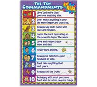 Ten Commandments Kids Metal Tin Sign Wall Art 8x12 inch