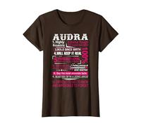 Ten Facts About Women Audra First Name T-Shirt, Women, Brown, Medium