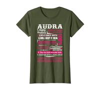 Ten Facts About Women Audra First Name T-Shirt, Women, Olive Green, X-Small