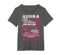 Ten Facts About Women Audra First Name T-Shirt, Women's Plus, Asphalt Grey, 3X