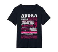 Ten Facts About Women Audra First Name T-Shirt, Women's Plus, Black, 2X