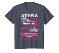 Ten Facts About Women Audra First Name T-Shirt, Youth, Heather Blue, Small
