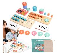 Ten Frame Math Tray - Wooden Math Tray, Learning Tools And Arithmetic, Educational Toy | Math Practical Counter Set