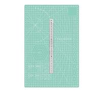 TEN-HIGH A2 Self-Healing Cutting Mat, Light Green, 2 mm Thick, Craft Mat 60 cm x 45 cm, with Steel Ruler