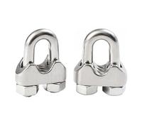 TEN-HIGH M6 U Bolt Wire Rope Clip Cable Clamp, 304 Stainless Steel Wire U Bolt Saddle Fastener Clips Clamps for 6mm Stainless Steel Wire Rope, 2pcs