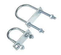 TEN-HIGH Metal Round U Bolt, Galvanized U Shape Bolts with Nuts, Plate, Washer for Attaching Piping Conduit Cable Tube Brackets Boat Trailer(6PCS)