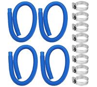TEN-HIGH Pool Hoses for Above Ground Pools, 1.25 x 59 Inch Pool Filter Swimming Pool Pump Replacement Hose, Compatible with Intex Pool Filter Pump 607, 637 with Metal Clamps (Blue, C)