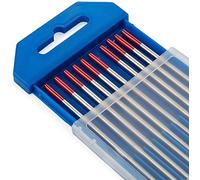 TEN-HIGH TIG Tungsten Electrodes, Red 2%, WT20(Red) Tungsten Electrode, 1.0mm x175mm 10pcs Pack.