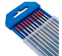 TEN-HIGH TIG Tungsten Electrodes, Thorium 2%, WT20(Red) Thorium Tungsten Electrode, 2.0mm x175mm 10pcs Pack.