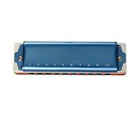 Ten-hole blues harmonica for beginners and adults to play professional blues harmonica(Blue)
