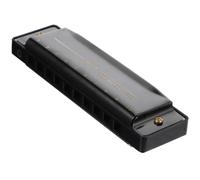 Ten Hole Blues Harmonica for Beginners, Smooth Tone Black | Metal ABS Cloth Build, Increased Stability, Comfortable in Hand, for Students