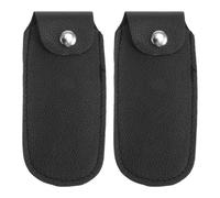 Ten-hole Harmonica Protective Sleeves Black Faux Leather 2pcs