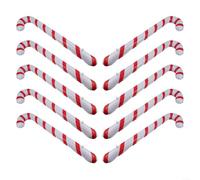 Ten Inflatable PVC Christmas Canes with Festive Design for Holiday Decorations, for Adding a Fun Touch Indoors or Outdoors (red)