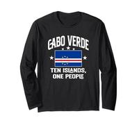 Ten Islands One People Love Cabo Verde With Flag Emblem Long Sleeve T-Shirt