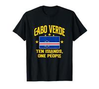 Ten Islands One People Love Cabo Verde With Flag Emblem T-Shirt
