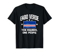 Ten Islands One People Love Cabo Verde With Flag Emblem T-Shirt