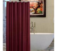 Ten Little (Brand) PEVA Shower Curtain 180x180cm(71x71 Inch) | Waterproof & Mildew Resistant Bathroom Curtain | Lightweight, Easy to Install with Hooks | Solid Shower Curtain 15 Colours (Maroon)