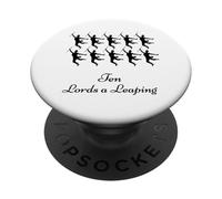 Ten Lords Leaping Shirt Twelve Days of Christmas PopSockets Adhesive PopGrip