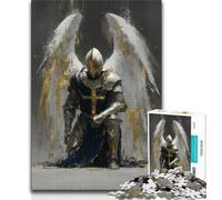 Ten Medieval Angel Knights Jigsaws 1000 Pieces for Teenagers,Staycation Kill Time Every Piece Is Unique - Challenging Family Fun Game (50x75cm)