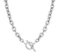 TEN MIRO 18k Chunky Gold Necklace for Women Sweatproof, Non Tarnish Chunky Statement Chain Necklaces Thick Gold Paperclip Link Chain Necklace Stacks Toggle Clasp Necklaces, Brass, No Gemstone