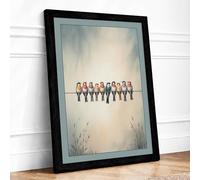 Ten on a Wire Minimalist Framed Wall Art Print A1 (84.1×59.4cm) Black, Wall Decor for Living Room, Bedroom, Office & Home, Ready to Hang, Art Gift