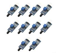 Ten Pack Flame Sensor Module With Adjustable Sensitivity For Fire Source Detection Within 80cm Range Compatible With For Arduino And For Raspberry Pi Projects Blue Pcb Board 31mm Size(3 wires)