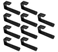 Ten Pcs Bunk Bed Ladder Hooks, Black Coated Metal Heavy Duty Hooks for 25 Mm Inner Diameter, L-Shaped Design with Mounting Holes, Fifty Load, Easy Installation with Screws