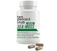 Ten Percent Club Irish Sea Moss Capsules, Immune Support & Health - Raw Sea Moss Supplement, Thyroid Function, Skin Vitality, Nutrient Absorption, Natural Superfood Blend - 90 Capsules
