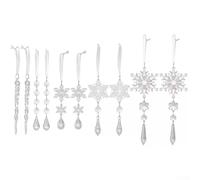 Ten Piece Set of Acrylic Snowflake Hangings for Christmas Tree and Window, Suitable for Seasonal Decoration in Various Areas
