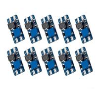 Ten Pieces Dc To Dc Step Up Boost Power Converter Adjustable Voltage Regulator Board Module With Multi Turn Potentiometer For Electronic Projects And Diy Kits Compact Design High Efficiency