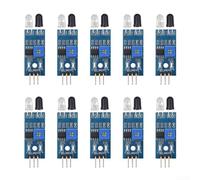 Ten Pieces Infrared Reflection Sensor Module With Potentiometer For Customizing Detection Distance Between Two And Thirty Centimeters Suitable For Low Power Systems And Robotics Automation Tasks Black