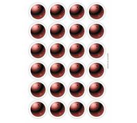 Ten Pin Bowling Ball Circular Matt Paper Stickers A4 Sheet of 24 (Each Sticker is 45mm Diameter)