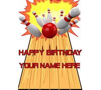 Ten Pin Bowling cptmi64 Happy Birthday A5 Personalised Greeting Card Posted by US Gifts for All 2016 from Derbyshire UK