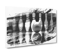 Ten Pin Bowling V1 Canvas Print | Gallery Wrapped 30mm Frame Wall Art | 20x14 inches | Ready to Hang | Modern Picture | Living Room Bedroom Lounge Office