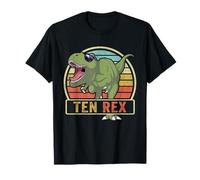 Ten Rex T Rex Birthday 10 Year Old Dinosaur 10th Dino T-Shirt