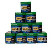TEN ROLLS of Fuji VELVIA 100 35mm Slide Film - 36exp - dated 08/2027