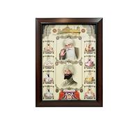 Ten Sikh Gurus & Guru Granth Sahib Photo Frame - Colorful 40x30 cm Brown Wooden Frame | Religious Wall Decor | Sikhism Faith Art for Home, Temple, or Office