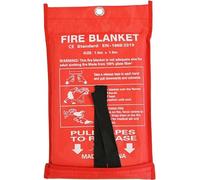 Ten Star Fire Blanket 1m x 1m with Wall Mountable Case | 100% Glass Fibre, Quick-Release Loops, Kitchen & Office Use, CE EN-1869:2019, Emergency Safety