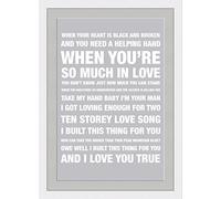 Ten Storey Love Song (Song Lyrics) - Grey - Framed & Mounted - A3 - White Frame