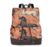 Ten thousand horses galloping Ladies Travel Fashion Back Pack,Casual backpack,Print Women's leather backpack for Work