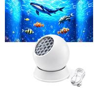 Ten Treasure 360° Dynamic Rotating LED Ocean Wave Night Projector Light USB Powered Ocean Projector Light with Ambient Lighting, Adjustable Multi-Angle Base, for Bedroom,Theater (Ocean)
