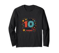Ten Years Young: Stellar 10th Birthday Celebration Long Sleeve T-Shirt, Adult Unisex, Black, L