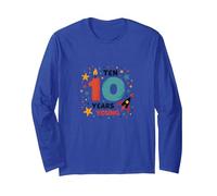 Ten Years Young: Stellar 10th Birthday Celebration Long Sleeve T-Shirt, Adult Unisex, Royal Blue, M